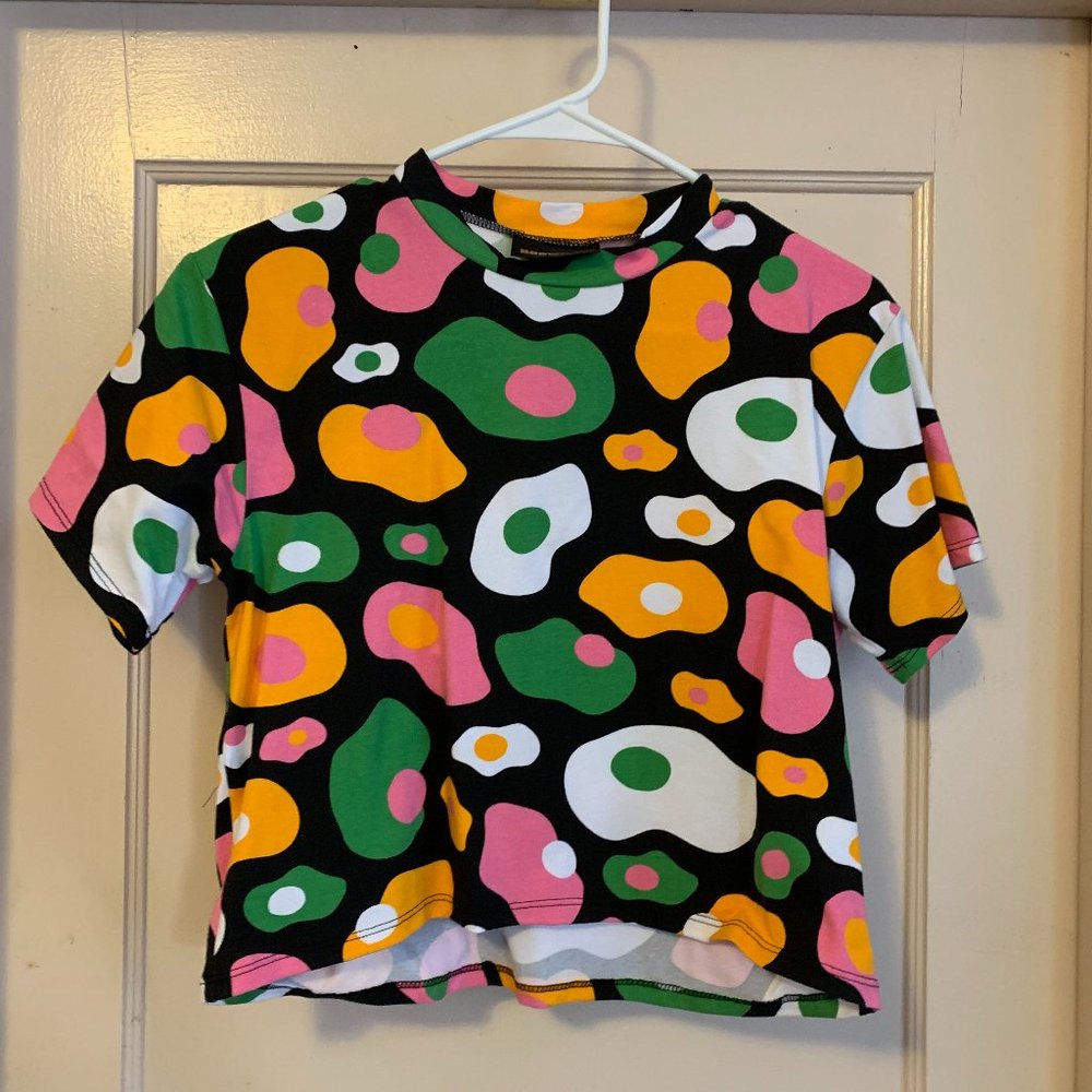 Nooworks Crop Top in Eggs Pattern